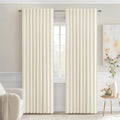MIULEE Birch Back Tab Blackout Curtains 84 Inch Length 2 Panels Set for Living Room Bedroom Privacy, Rod Pocket/Pinch Pleat Thermal Insulated Room Darkening Pleated Light Blocking Drapes