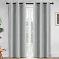 Yakamok 84 Inch Length Blackout Curtains for Bedroom, Thermal Insulated Room Darkening Grommet Top Window Drapes for Living Room,Light Grey,42W x 84L,2 Panels