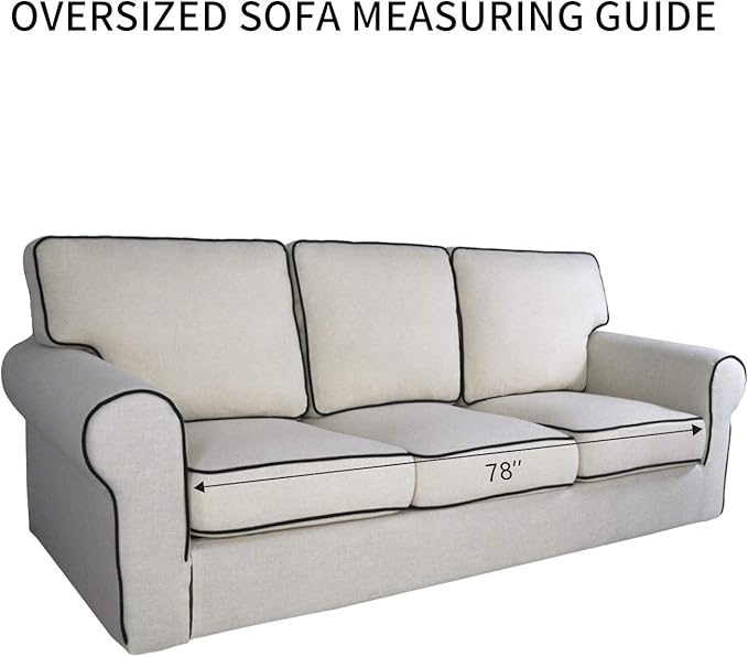 PureFit Super Stretch Sofa Slipcover – Spandex Non Slip Soft Couch Sofa Cover, Washable Furniture Protector with Non Skid Foam and Elastic Bottom for Kids, Pets （Oversized Sofa, Light Gray