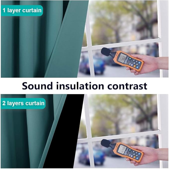 NICETOWN Full Shading Curtains 90" Long 2 Panels Set for Windows, Sea Teal, Pack of 2, 52" W, Super Heavy-Duty Black Lined Blackout Curtains for Bedroom, Privacy Assured Window Treatment