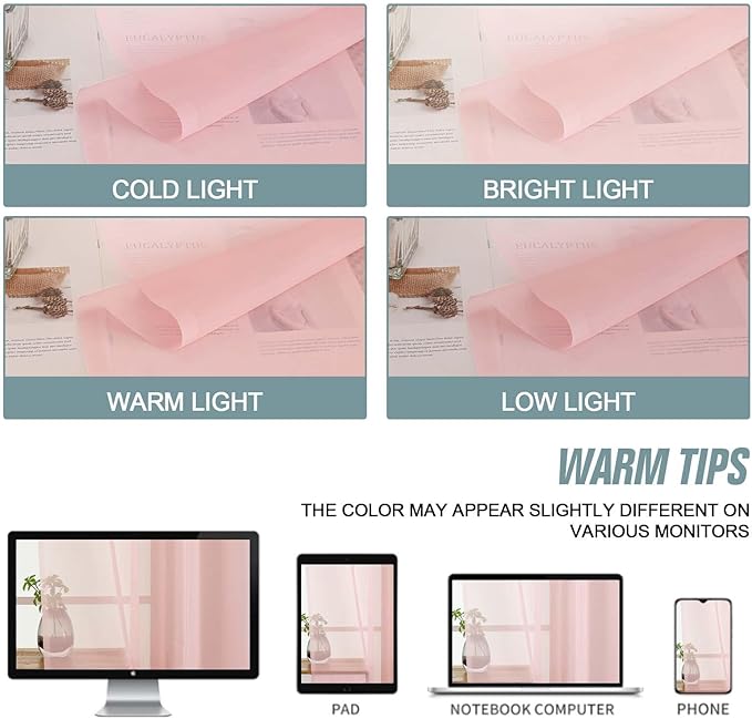 Blush Sheer Curtains 63 Inch Length 2 Panels, Voile Sheer Curtain for Living Room, Breathable Light Filtering Modern Window Treatments, Soft Fabric Dual Rod Pocket Drapes, 2x42Wx63L Inches
