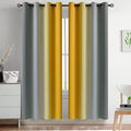 Yakamok Ombre Yellow and Grey Curtains for Bedroom, Gradient Room Darkening Curtains, Grommet Thermal Insulated Light Blocking Window Drapes/Curtain for Living Room,52 x 72 Inch,2 Panels
