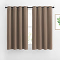 NICETOWN Insulated Blackout Curtains and Drapes - Microfiber Energy Saving Thermal Insulated Solid Grommet Blackout Draperies for Kitchen (1 Pair, 52 inches by 54 Inch, Cappuccino)