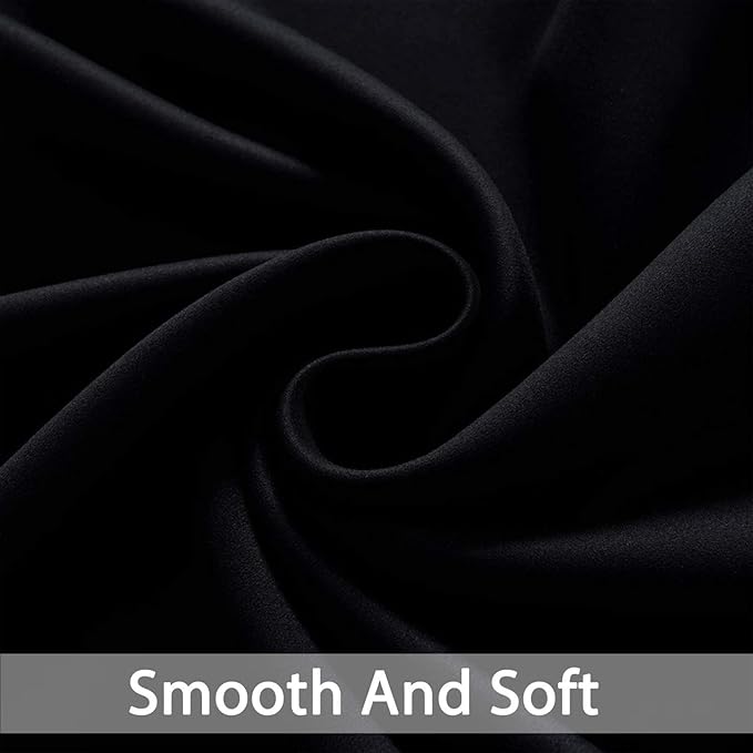 Yakamok 72 Inch Long Blackout Curtains for Bedroom, Thermal Insulated Room Darkening Black Curtains, Light Blocking Blackout Drapes for Living Room- 2 Panels, 42 Inch Width