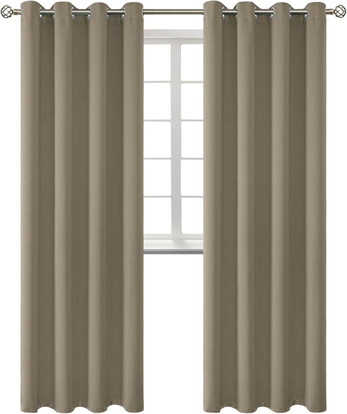 BGment Room Darkening Curtains 95 Inches Long - Grommet Thermal Insulated Drapes Window Treatment Curtains for Bedroom, 2 Panels, 52 x 95 Inch, Cocoa