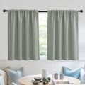 RYB HOME Short Grayish Green Blackout Curtains for Small Bedroom Window, Insulating UV Blocking Drapes for Kitchen Cafe Basement, Privacy Tiers for Bathroom Window, Width 42 by Length 36, Set of 2