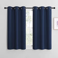 NICETOWN Blackout Curtain Panels for Bedroom, Navy, 2 Panels, W29 x L36-inch, Thermal Insulated Grommet Top Blackout Draperies and Drapes for Basement