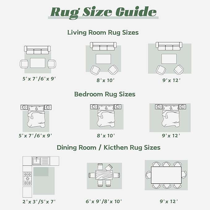Area Rug 9x12 Washable Rug, Vintage Boho Medallion Rugs Non-Slip Soft Low Pile Large Distressed Rug Indoor Retro Carpet for Living Room Bedroom Dining Room Home Office (SageGreen, 9'x12')