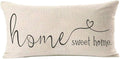 MFGNEH Home Sweet Home Quotes Farmhouse Pillow Covers 12x20 Inch,Farmhouse Decorative Lumbar Throw Pillow Case Cushion Cover,Housewarming Gift