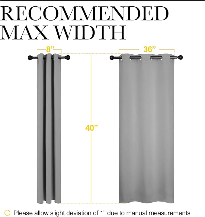 NICETOWN Silver Grey Blackout Curtain Panels for Bedroom, Thermal Insulated Grommet Top Blackout Draperies and Drapes for Basement (2 Panels, W42 x L40-inch)