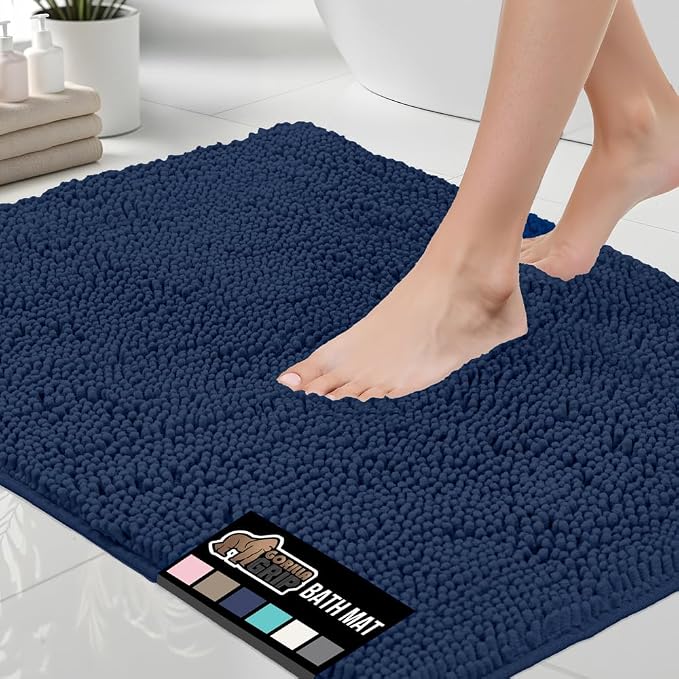 GORILLA GRIP Bath Rug Mat 70x24, Soft Absorbent Chenille, Quick Dry Microfiber by GorillaGrip