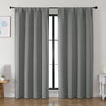 Simplebrand Ava Light Grey Blackout Curtains for Bedroom 84 Inch Length 2 Panels Set, Solid Thermal Insulated Privacy Living Room Window Treatment Curtains Blackout Drapes, W50 x L84 Inch, Light Grey