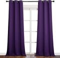 NICETOWN Thick Blackout Curtain and Drapes - Thermal Insulated Grommet Top Window Draperies for Bedroom, Block Out Light Curtain Panel (Royal Purple, 42 x 90, Pack of 2)