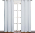 NICETOWN Easy Care Solid Thermal Insulated Grommet Room Darkening Curtains/Drapes for Bedroom (2 Panels, 42 by 84, Light Grey-Greyish White)