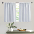 RYB HOME Short Grayish White Curtains for Small Bedroom Window, Insulating UV Blocking Drapes for Kitchen Cafe Basement Garage, Privacy Tiers for Bathroom Window, Width 42 by Length 36, Set of 2