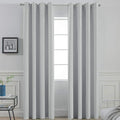 Yakamok Blackout Curtains Room Darkening Thermal Insulated Window Panels,Solid Grommet Top Drapes for Bedroom/Living Room(52Wx90L, Light Grey, 2 Panels)