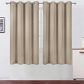 LEMOMO Khaki Blackout Curtains 66 x 63 Inch Length/Set of 2 Curtain Panels/Thermal Insulated Room Darkening Blackout Curtains for Bedroom