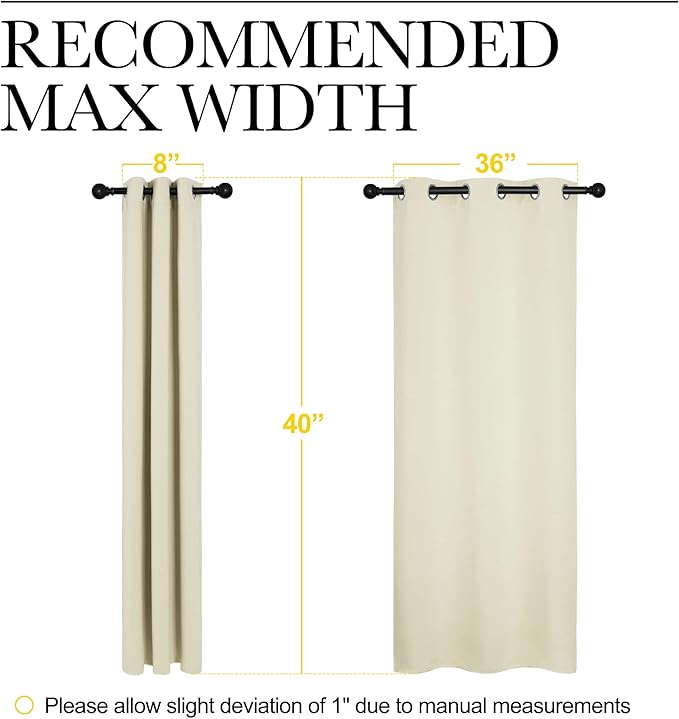 NICETOWN Room Darkening Curtain Panels for Living Room, Thermal Insulated Grommet Room Darkening Draperies/Drapes for Window (Beige, 2 Panels, W42 x L40 -Inch)