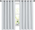 NICETOWN Blackout Curtains Panels for Bedroom, 2 Panels, 66 x 60 Inch, Greyish White, 3 Pass Microfiber Noise Reducing Thermal Insulated Solid Ring Top Blackout Window Drapes