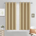Yakamok Room Darkening Blackout Curtains for Bedroom, Light Blocking Thermal Insulated Grommet Top Drapes for Living Room,Beige,52x45Inch, 2 Panels