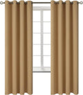 BGment Blackout Curtains for Bedroom - Grommet Thermal Insulated Room Darkening Curtains for Living Room, Set of 2 Panels (52 x 72 Inch, Khaki)