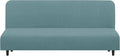 U-NICE HOME Stretch Futon Cover Armless Bed Slipcover - Soft Jacquard Fabric Washable for Pet Friendly, Light Blue