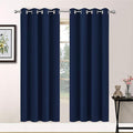 Yakamok Blackout Curtains with Grommet Thermal Insulated Room Darkening Window Drapes for Dedroom, Navy Blue Color, Set of 2, W52 x L72