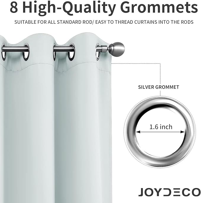 Joydeco Greyish White Custom Solid Single Blackout Curtain for Bedroom and Living Room, Grommet Thermal Insulated Room Darkening Curtain 1 Panel (Custom Size,Greyish White)