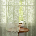 YJ YANJUN Vintage Lace Curtains -Victorian Floral Sage Green 102 inches Curtains for Bedroom Sliding Glass Door Light Filtering Bohemian Farm House Cottage Core Decor Total 104 Wide 12 FT Long
