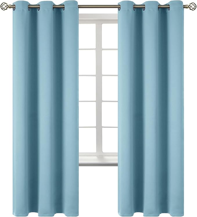 BGment Room Darkening Curtains 72 Inches Long - Grommet Thermal Insulated Drapes Window Treatment Curtains for Bedroom, 2 Panels, 42 x 72 Inch, Greyish Blue