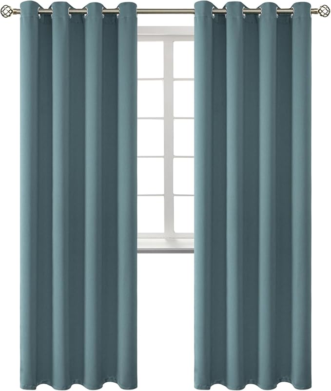 BGment Room Darkening Curtains 84 Inches Long - Grommet Thermal Insulated Drapes Window Treatment Curtains for Bedroom, 2 Panels, 52 x 84 Inch, Stone Blue