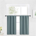 RYB HOME Kitchen Blackout Curtains Over Sink 36 inch Length, Rod Pocket Summer Light UV Blocking Energy Efficient, Cabinet Shelf Cupboard Coverings, Width 29 by Length 36, Dusty Blue, 2 Panels
