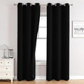 ChrisDowa 100% Blackout Curtains 84 inch Long for Bedroom with Black Liner, 2 Thick Layers Total Blackout Thermal Insulated Grommet Window Curtains 2 Panels Set (Black, 38 x 84 Inch)