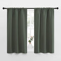 NICETOWN Bedroom Curtains Blackout Draperies - All Season Thermal Insulated Solid Rod Pocket Top Blackout Curtains/Drapes for Kid's Room (Dark Mallard, 1 Pair, 34 x 45 Inch)