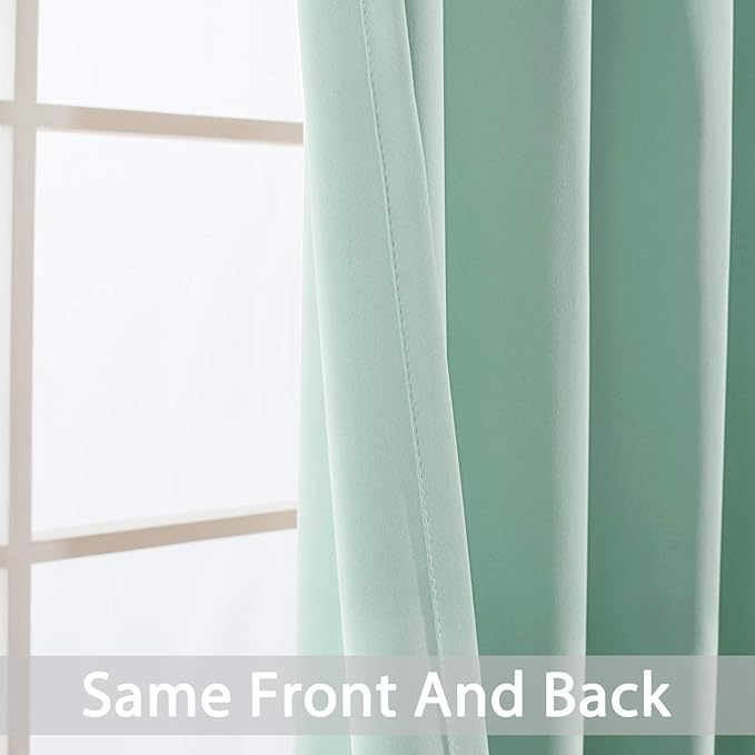 Yakamok Extra Wide Blackout Curtain for Sliding Glass Door, Grommet Thermal Insulated Room Divider Curtain 100W x 84L inch, Room Darkening Patio Curtain,8.3ft Wide x 7ft Tall, 1 Panel,Aqua