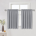 DWCN Silver Grey Short Blackout Curtains for Bedroom, Thermal Insulated Energy Saving Room Darkening Curtains for Living Room (W60 x L36 inch, Set of 2 Panels, Top of Rod Pocket)