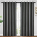 Yakamok 84 Inch Length 100% Blackout Curtains for Bedroom, Light Blocking Drapes Room Darkening Thermal Insulated Solid Grommet Panels for Living Room(62Wx84L, Dark Grey, 2 Panels)