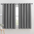 NICETOWN Silver Grey Blackout Curtain Panels for Bedroom, Thermal Insulated Grommet Top Blackout Draperies and Drapes for Basement (2 Panels, W70 x L63-inch, Silver Grey)