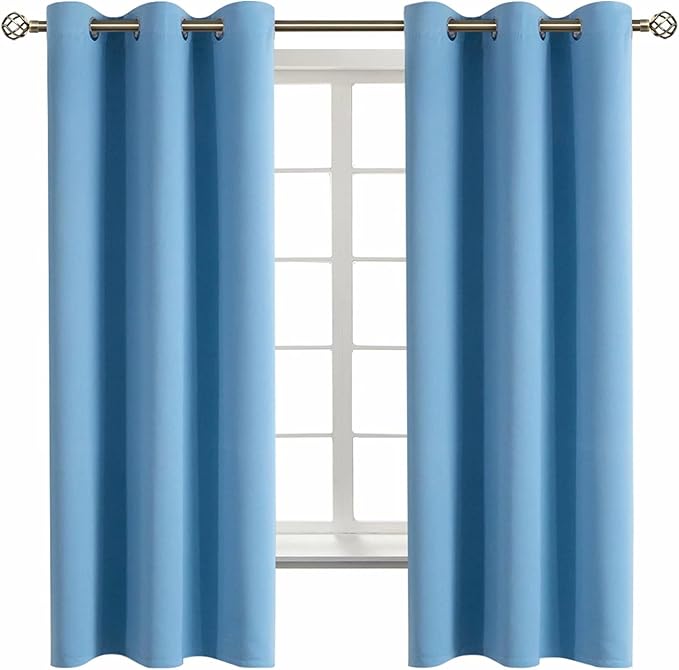 BGment Room Darkening Curtains 72 Inches Long - Grommet Thermal Insulated Drapes Window Treatment Curtains for Bedroom, 2 Panels, 42 x 72 Inch, Sky Blue