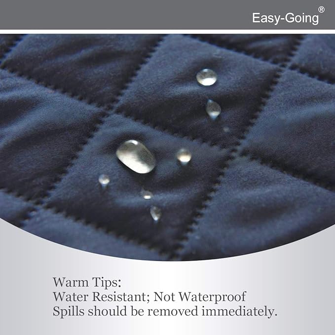 Easy-Going Chair Sofa Slipcover Reversible Sofa Cover Water Resistant Couch Cover Furniture Protector Cover with Elastic Straps for Pets Kids Children Dog Cat (Chair, Dark Blue/Light Blue)