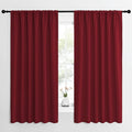 NICETOWN Christmas Patio Door Blackout Curtains, Noise Reducing Curtains and Drapes with Rod Pocket for Wide Window (62" Wide by 63" Long, Burgundy Red, 2 Panels)