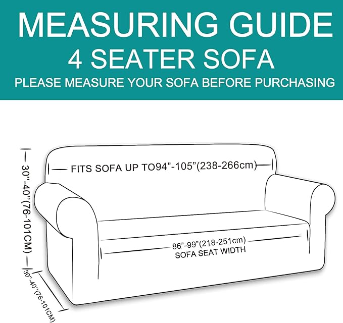 U-NICE HOME 4 Seater Stretch Couch Cover Sofa Cover Washable Sofa Slipcover Furniture Protector for 3 Cushion Couch Sofa Pet Friendly, Navy