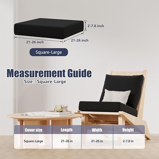 8Pcs Stretch Patio Cushion Covers, Outdoor Couch & Sofa Replacement Slipcovers for Patio Furniture Cushion Covers, Washable Reusable Furniture Protector
