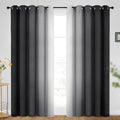 SimpleHome Ombre Room Darkening Curtains for Bedroom, Gradient Black to Grey White Light Blocking Thermal Insulated Grommet Window Curtains/Drapes for Living Room,2 Panels, 62x84 inches Length