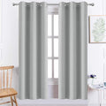 Yakamok Light Grey Blackout Curtains, Thermal Insulated Room Darkening Grommet Drapes for Bedroom(38Wx72L, One Pair)