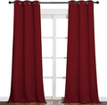 NICETOWN Christmas Burgundy Red Blackout Drapes - Window Treatment Light Blocking Privacy Curtain Panels for Window Decoration (Set of 2, 42 inches by 90-inch)