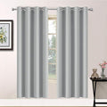 Yakamok Soft Room Darkening Light Gray Blackout Curtains Thermal Insulated Grommet Curtain Panels for Bedroom, 52W x 63L,Light Grey, 2 Panels