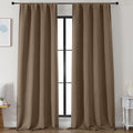 Simplebrand Brown Blackout Curtains for Bedroom 96 Inches Long 2 Panels, Solid Thermal Insulated, Energy Saving Living Room Window Treatment Curtains Blackout Drapes, W50 x L96 Inch, Brown