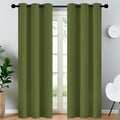 Yakamok Blackout Curtains for Bedroom,Thermal Insulated Blackout Grommet Top Drapes for Living Room, Olive Green,38x84 Inch, 2 Panels