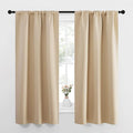 NICETOWN Blackout Room Darkening Curtains - Home Decoration Light & Noise Reducing Thermal Insulated Window Draperies with Rod Pocket Top (Biscotti Beige, 2 Panels, 34 inches Wide x 63 inches Long)